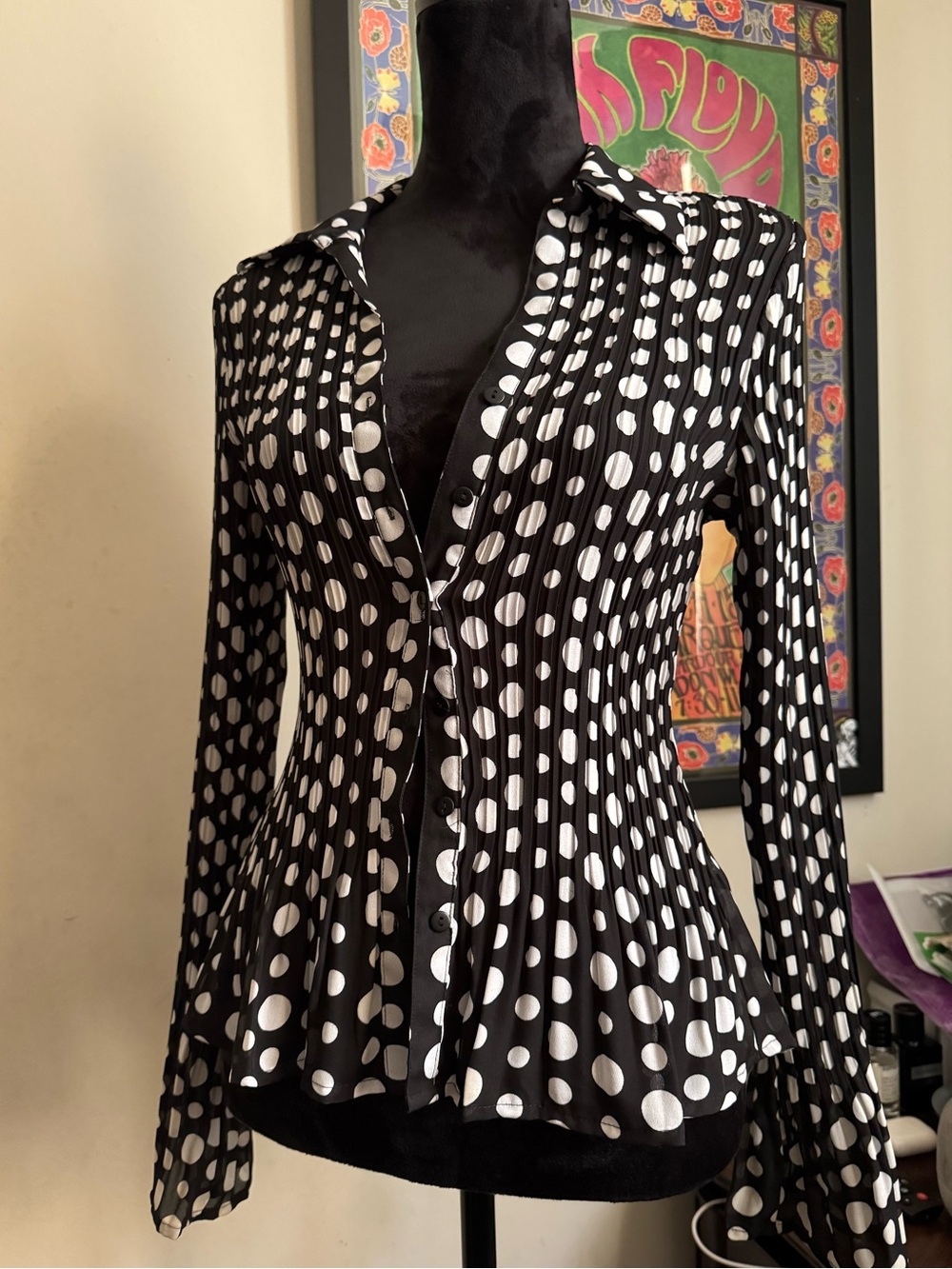 Allison Taylor Black and White Polka Dot Blouse